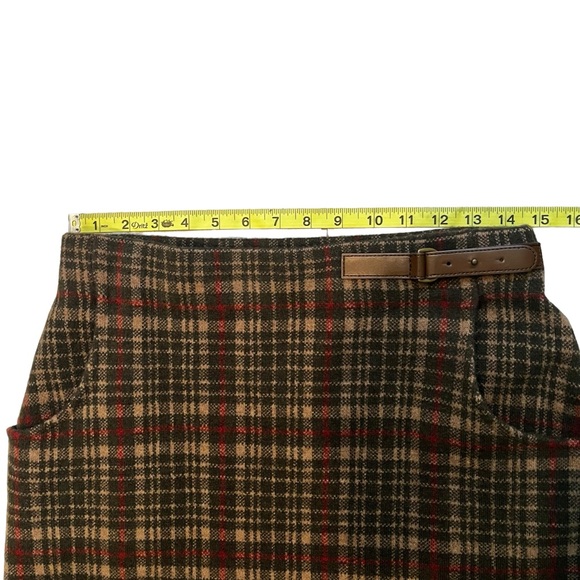 Double RL RRL Fringe Plaid Wool Skirt, Sz 4 - Picture 10 of 16